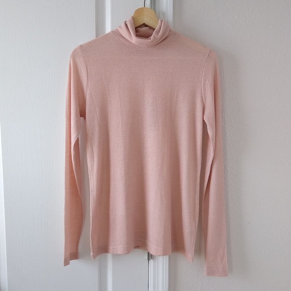 J. Crew Tops - J.Crew Pale Pink Sparkle Lightweight Turtleneck